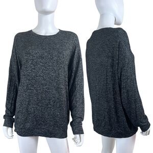 Athleta Mindful Pullover Grey Women Size M Athleisure Sweatshirt Lounge Shirt